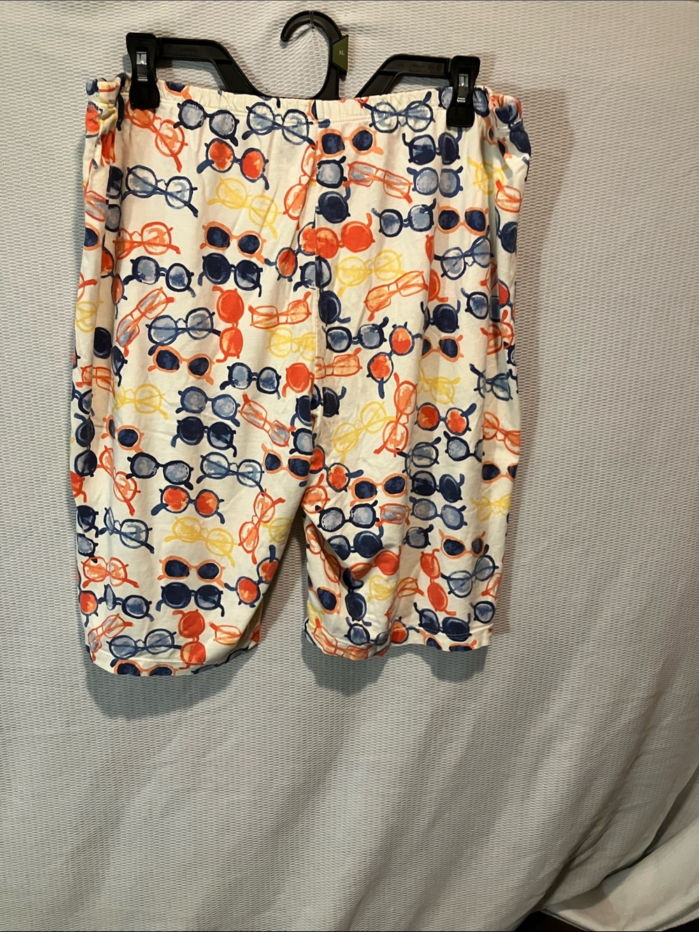 HUE White Lounge Shorts with Navy, Orange & Yellow Sunglasses Print - Picture 8 of 9